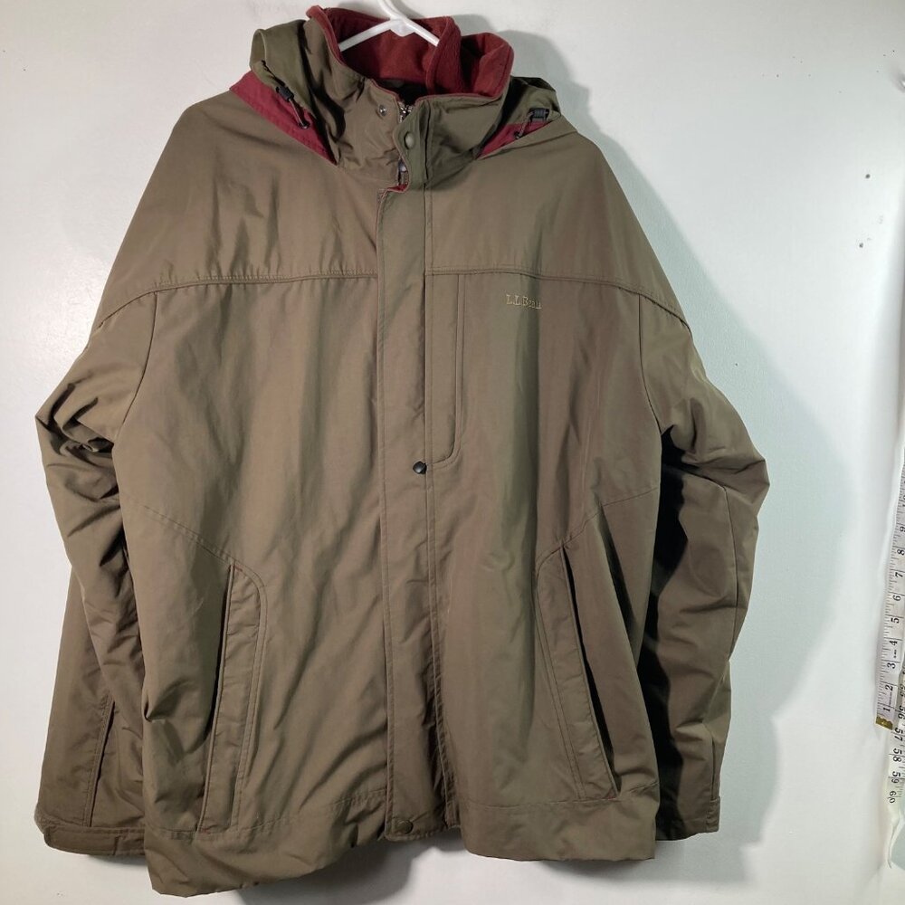 Mens LL Bean 3 in 1 Lined Nylon Sweater Fleece Jacket XL Reg ID 265276